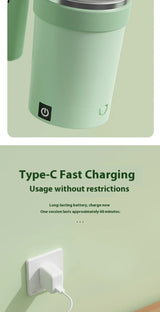 New smart temperature-measuring magnetic automatic stirring cup, electric portable coffee cup, milkshake cup, sports and fitness