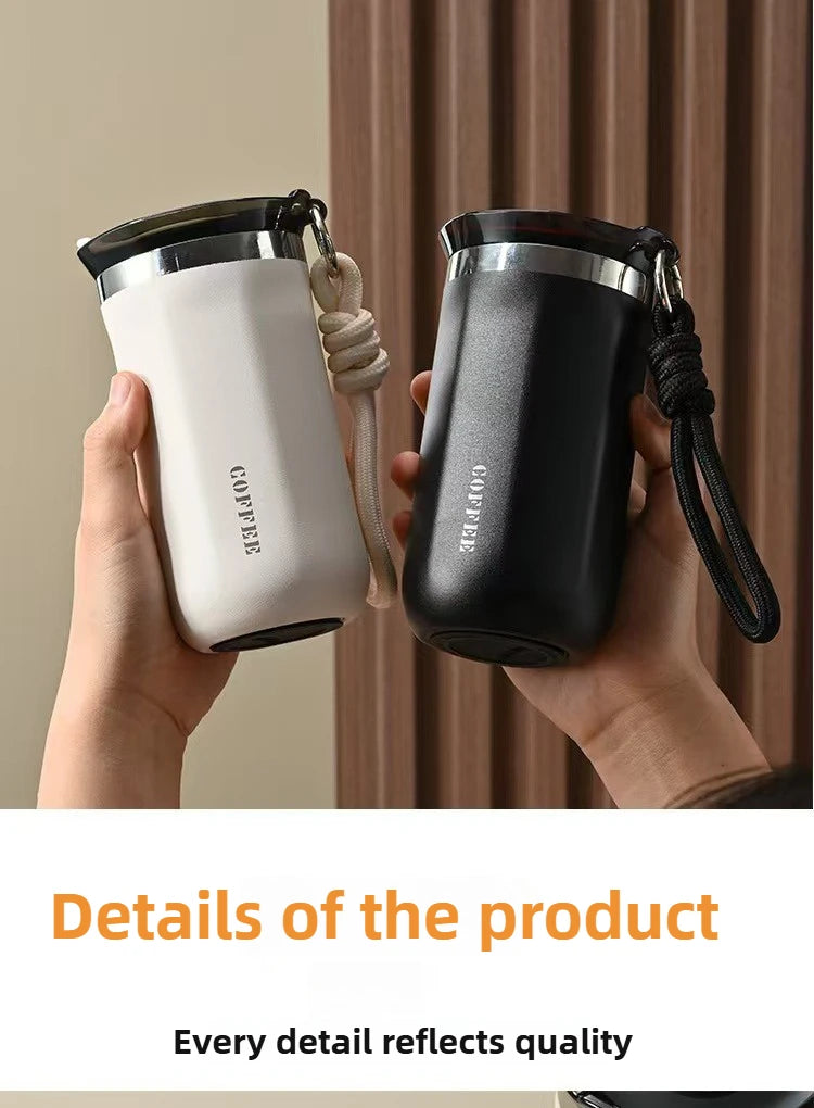 Vacuum Coffee Tumbler 350ml, Stainless Steel Thermal Mug, Leakproof with Handle for Travel water term Thermo bottle thermos cup