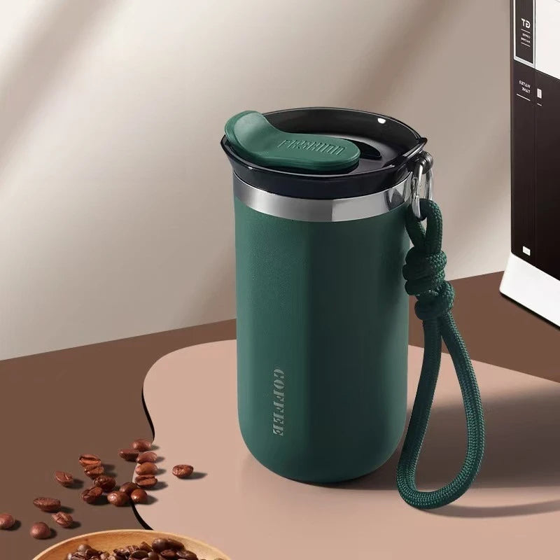 Vacuum Coffee Tumbler 350ml, Stainless Steel Thermal Mug, Leakproof with Handle for Travel water term Thermo bottle thermos cup