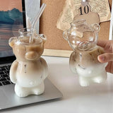 Glass Coffee Cups 320ml Reusable Tumbler Funny Cute Glass Cups Coffee Drinkware for Iced Hot Milk Juice Water Cocktail Beer Wine