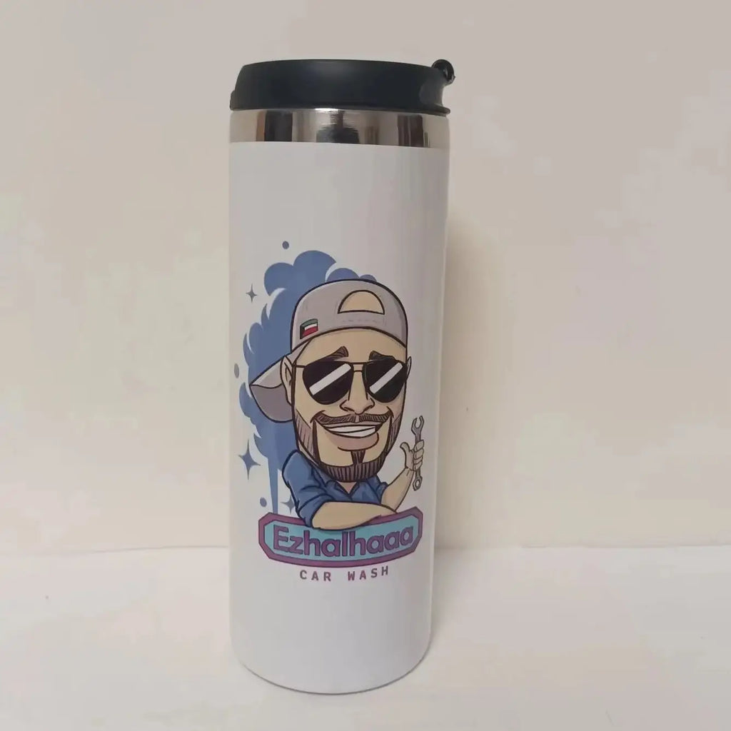 DIY 450ML Coffee Cup Customized Print with Your LOGO PHOTO Name TEXT Thermos Tumbler for Office Drink Water Keep Cold and Hot