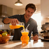 Glass Coffee Cups 320ml Reusable Tumbler Funny Cute Glass Cups Coffee Drinkware for Iced Hot Milk Juice Water Cocktail Beer Wine