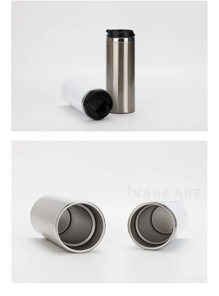 DIY 450ML Coffee Cup Customized Print with Your LOGO PHOTO Name TEXT Thermos Tumbler for Office Drink Water Keep Cold and Hot