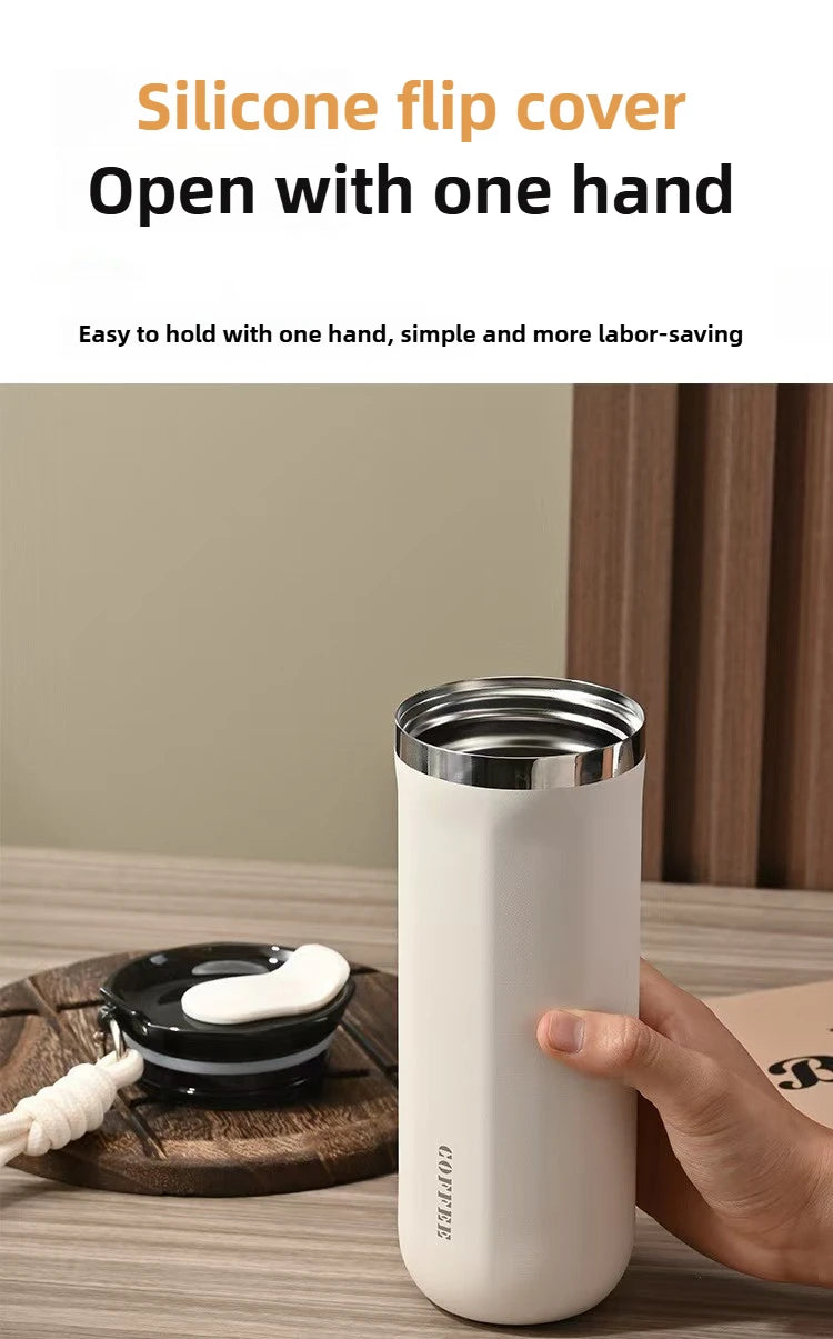 Vacuum Coffee Tumbler 350ml, Stainless Steel Thermal Mug, Leakproof with Handle for Travel water term Thermo bottle thermos cup