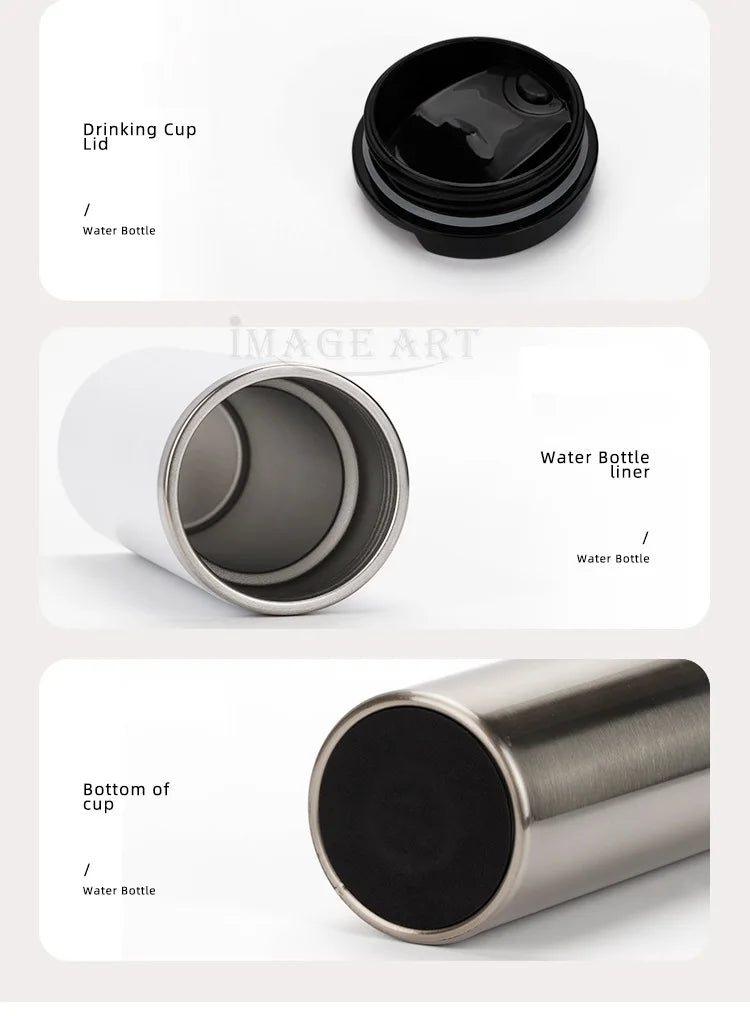 DIY 450ML Coffee Cup Customized Print with Your LOGO PHOTO Name TEXT Thermos Tumbler for Office Drink Water Keep Cold and Hot