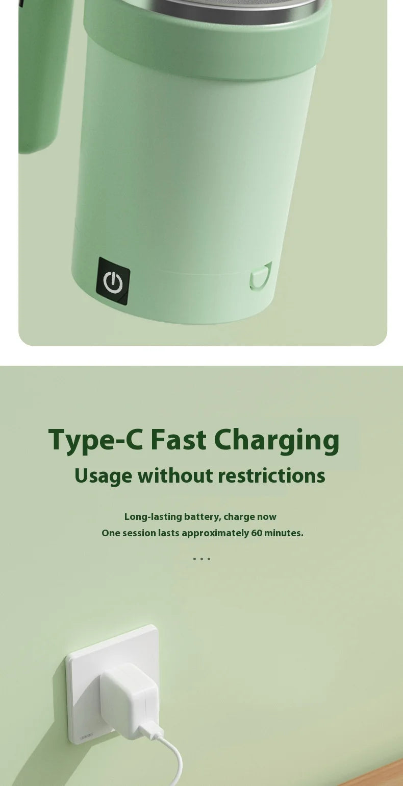 New smart temperature-measuring magnetic automatic stirring cup, electric portable coffee cup, milkshake cup, sports and fitness